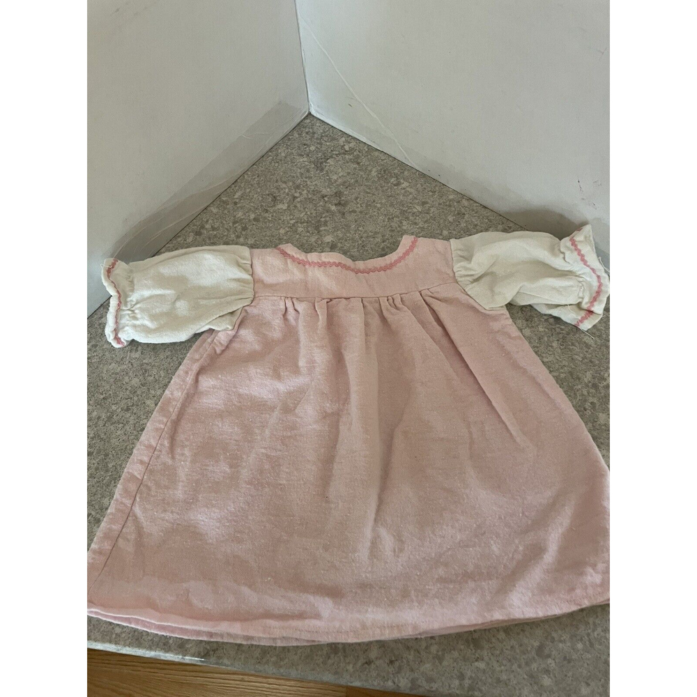 Vintage Homemade Doll Clothes 2 Flannel With Rick rack Trim Length 12”